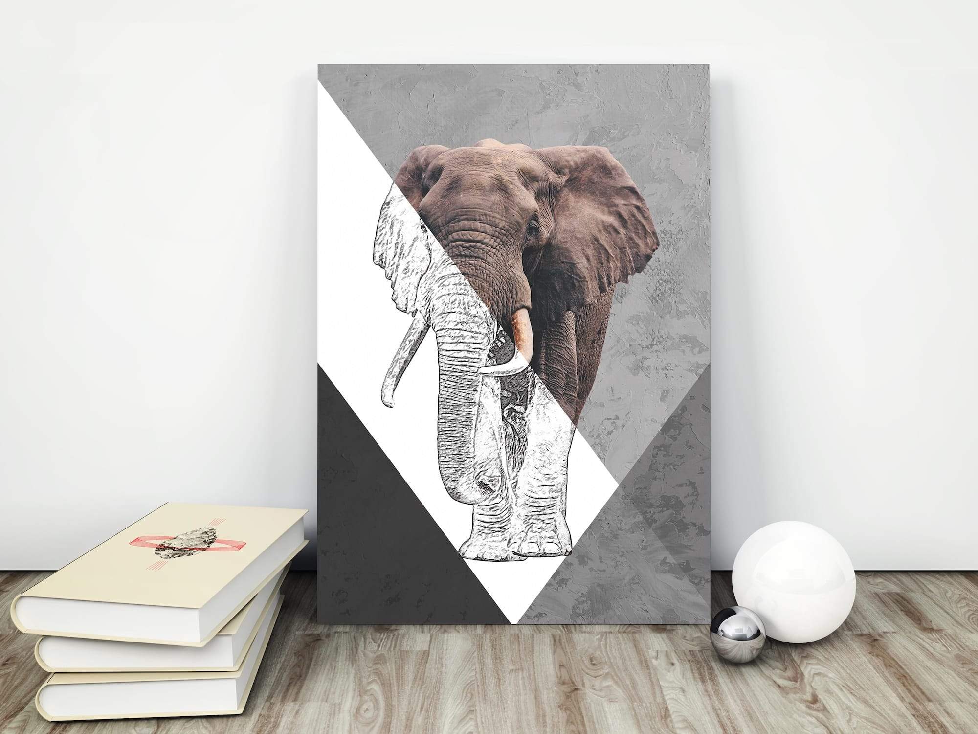 Elephant Sketch Majestic Stride Matte Canvas Print - Image 4