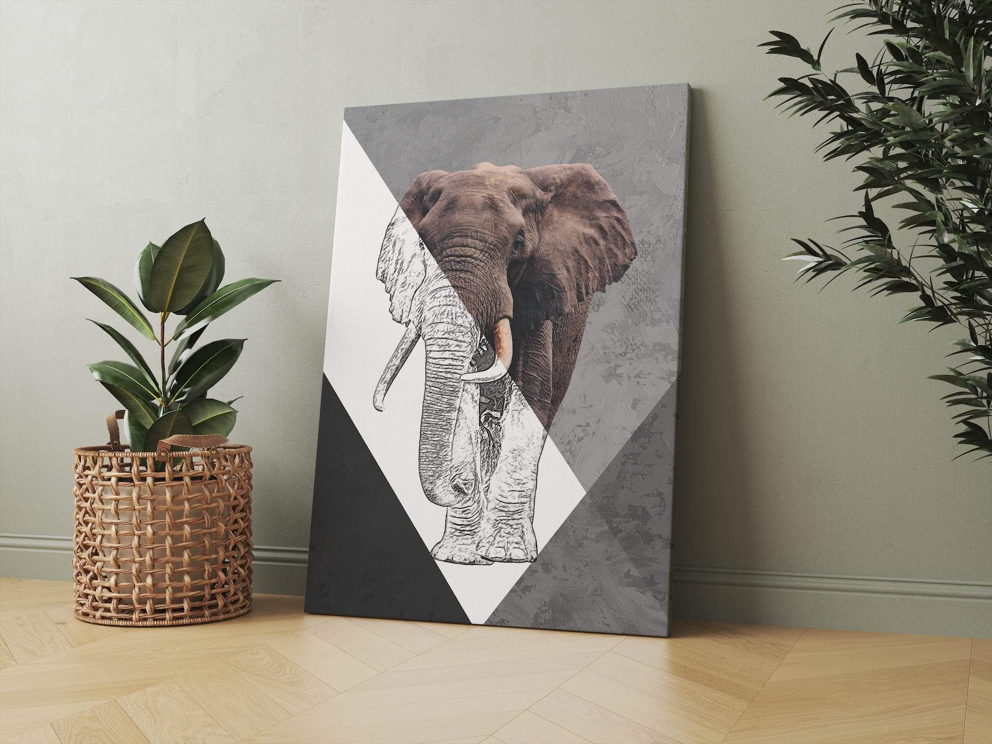 Elephant Sketch Majestic Stride Matte Canvas Print