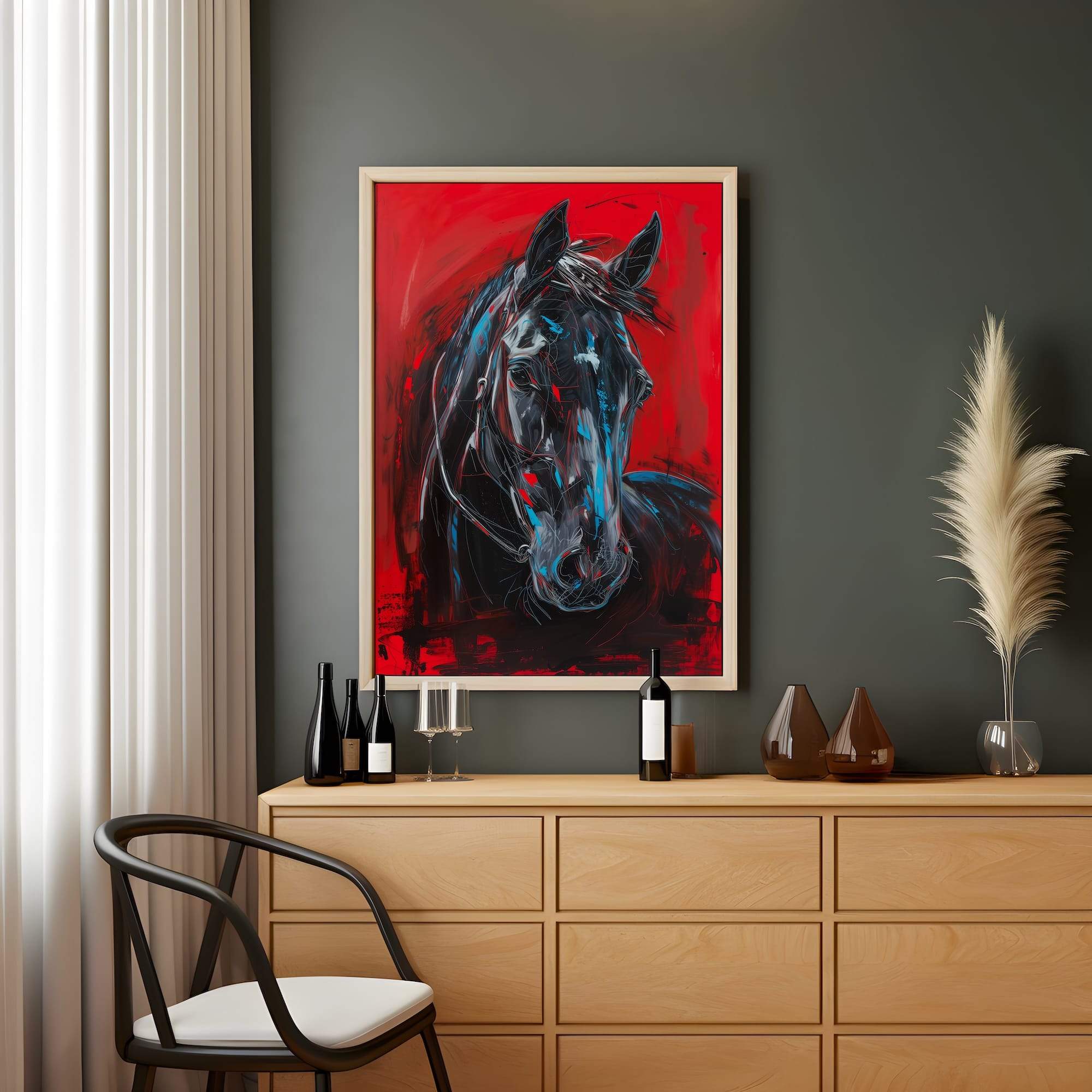 Fiery Glow Horse Matte Canvas Print - Image 2