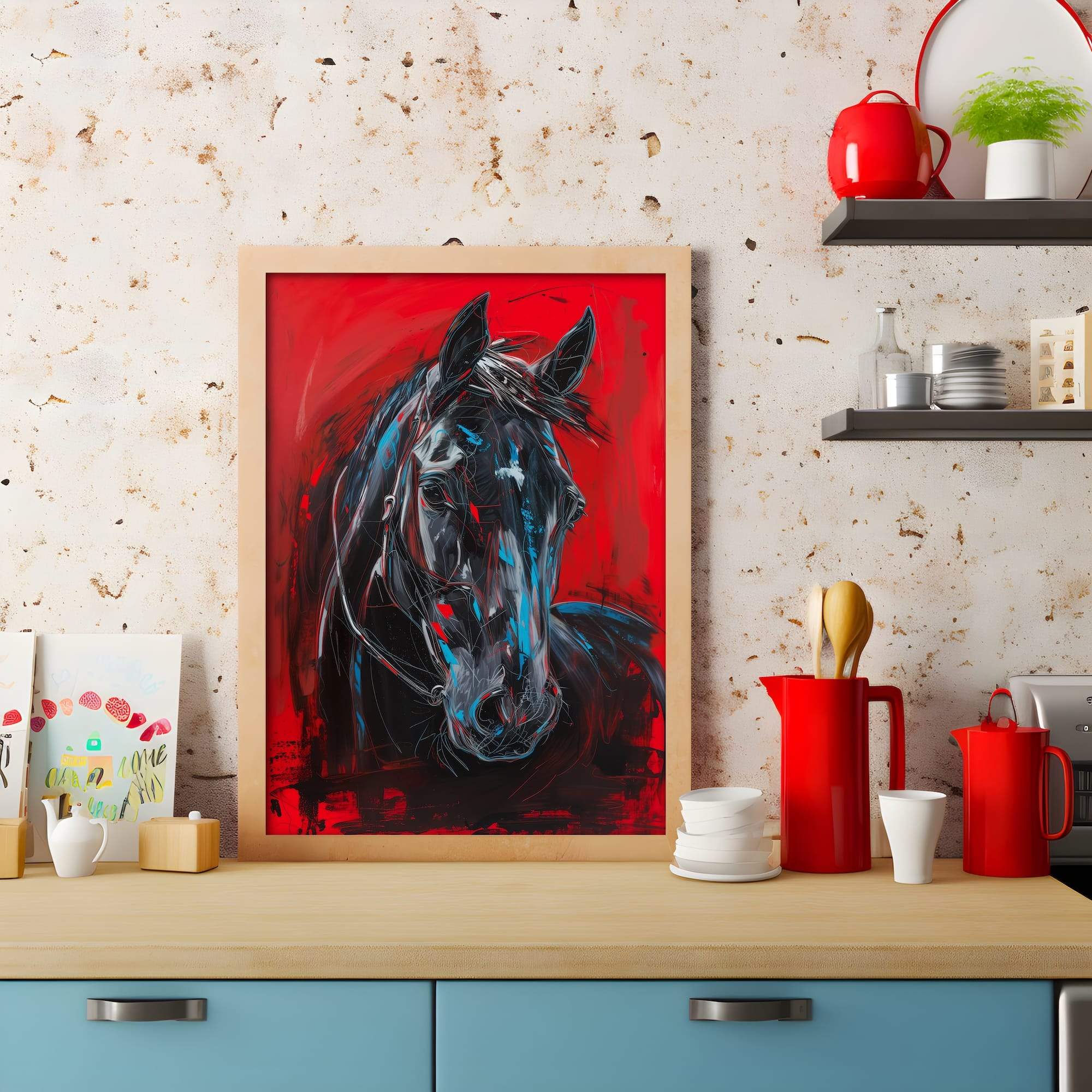 Fiery Glow Horse Matte Canvas Print - Image 3