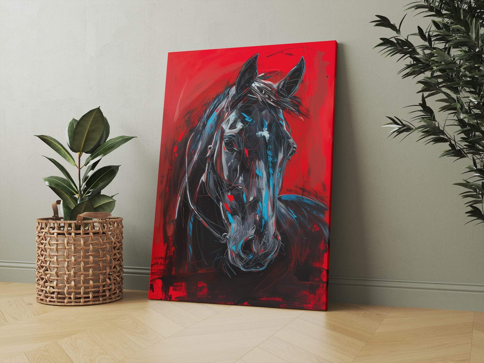 Fiery Glow Horse Matte Canvas Print