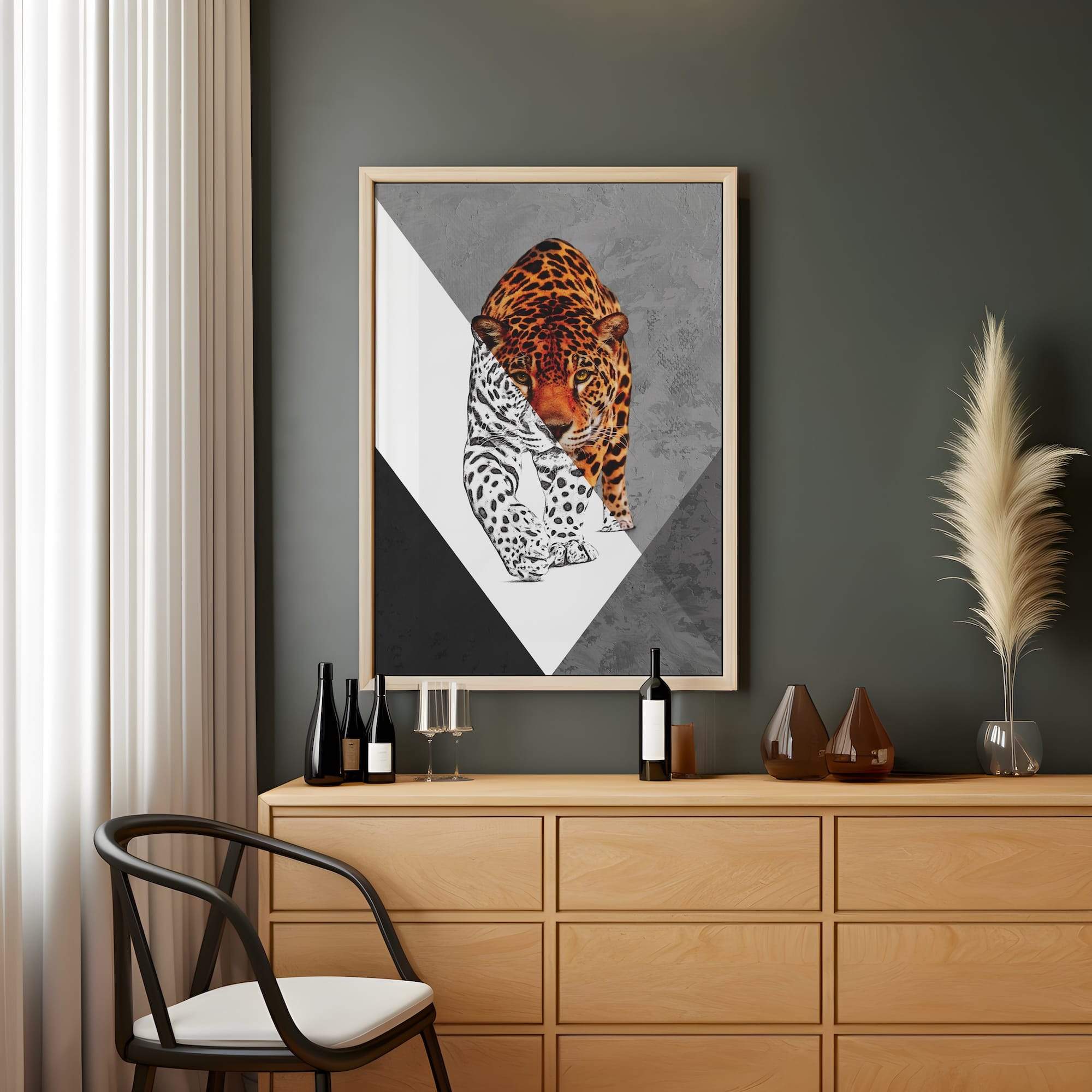 Leopard Sketch Intense Gaze Matte Canvas Print - Image 2