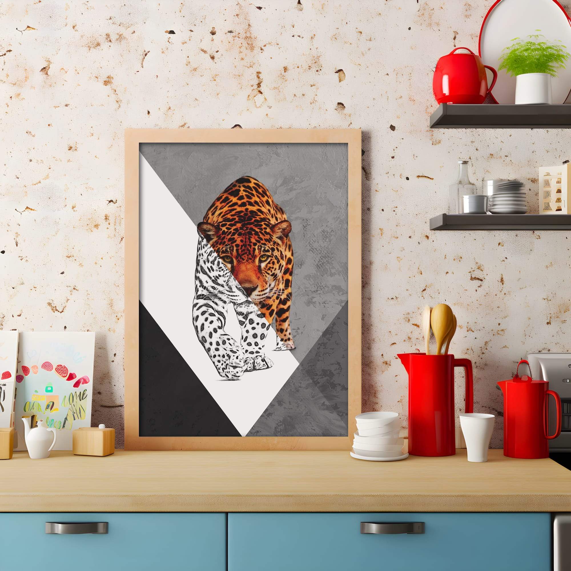 Leopard Sketch Intense Gaze Matte Canvas Print - Image 3