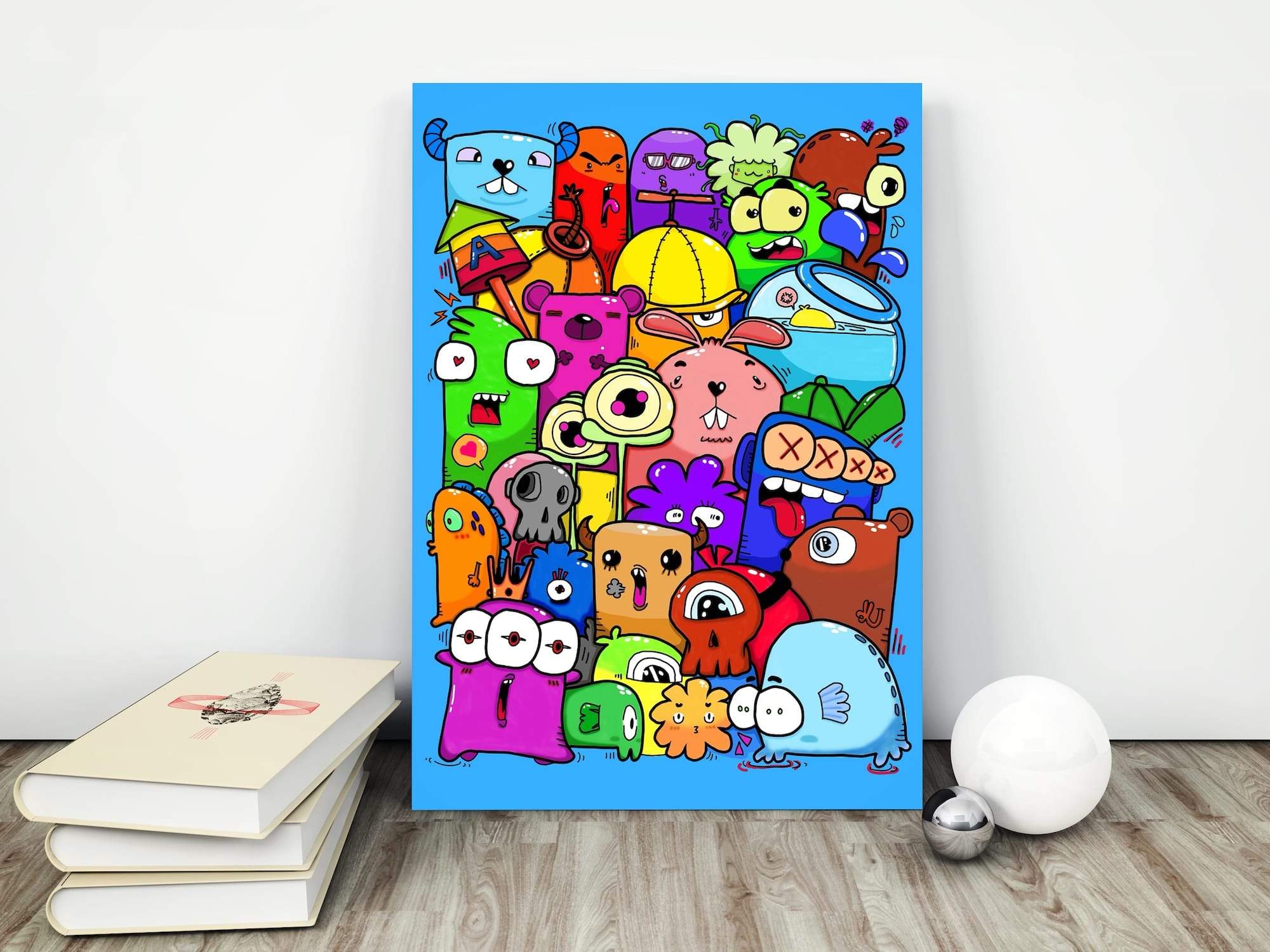 Silly Bears And Crazy Creatures Matte Canvas Print - Image 4