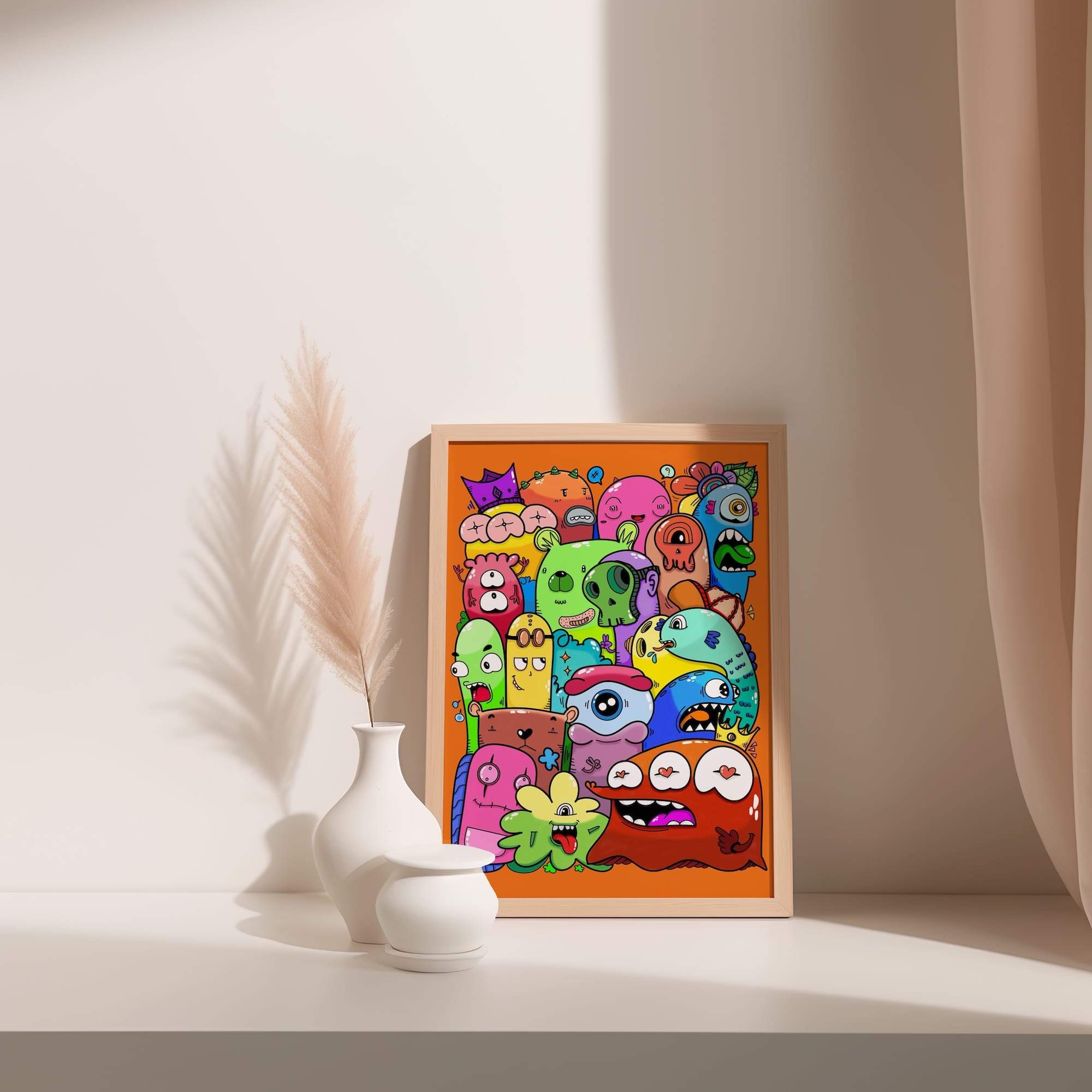 Skullfish And Bubble Faces Matte Poster Print - Image 3